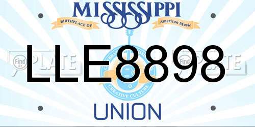 LLE8898 Mississippi License Plate