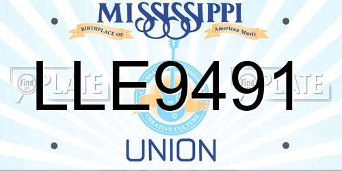 LLE9491 Mississippi License Plate