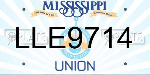 LLE9714 Mississippi License Plate