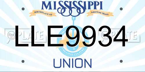 LLE9934 Mississippi License Plate
