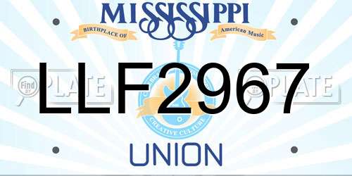 LLF2967 Mississippi License Plate