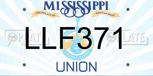 LLF371 Mississippi License Plate