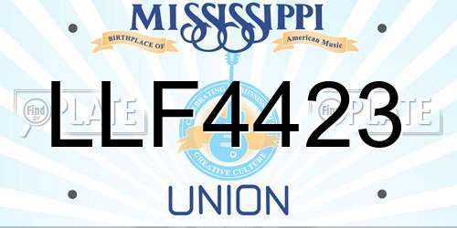 LLF4423 Mississippi License Plate