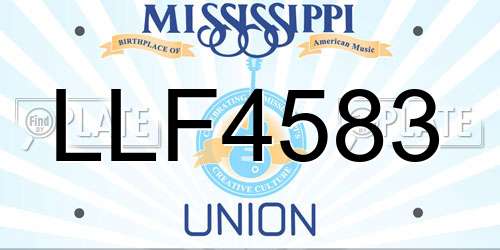 LLF4583 Mississippi License Plate