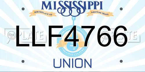 LLF4766 Mississippi License Plate