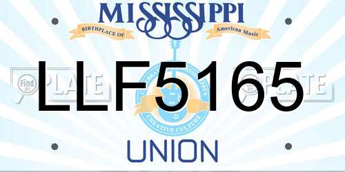 LLF5165 Mississippi License Plate