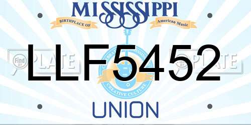LLF5452 Mississippi License Plate