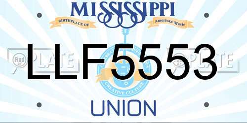 LLF5553 Mississippi License Plate