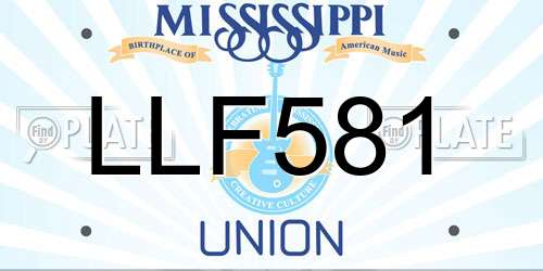 LLF581 Mississippi License Plate
