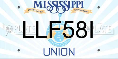 LLF58I Mississippi License Plate