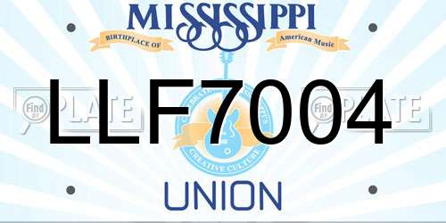 LLF7004 Mississippi License Plate