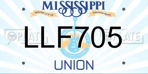 LLF705 Mississippi License Plate