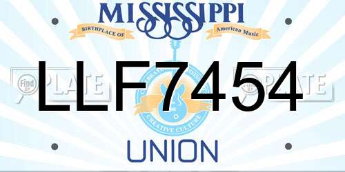 LLF7454 Mississippi License Plate
