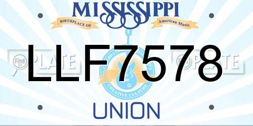 LLF7578 Mississippi License Plate