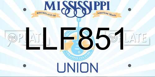 LLF851 Mississippi License Plate