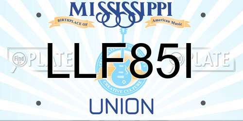 LLF85I Mississippi License Plate