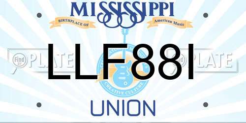 LLF88I Mississippi License Plate