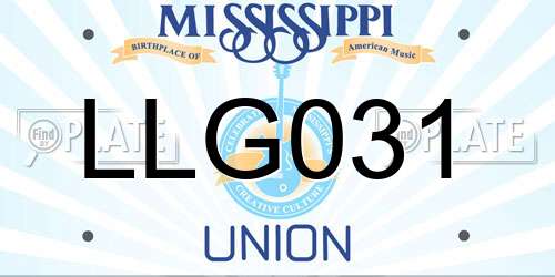 LLG031 Mississippi License Plate