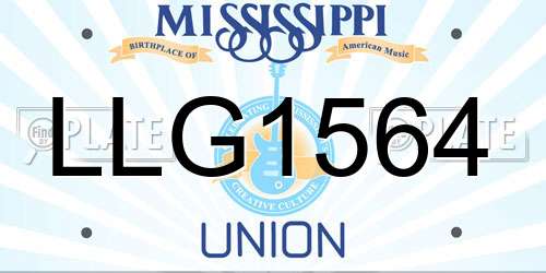 LLG1564 Mississippi License Plate