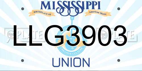 LLG3903 Mississippi License Plate