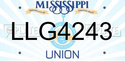 LLG4243 Mississippi License Plate