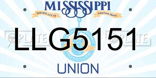 LLG5151 Mississippi License Plate