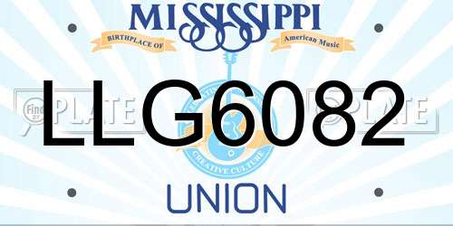 LLG6082 Mississippi License Plate