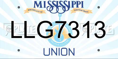 LLG7313 Mississippi License Plate