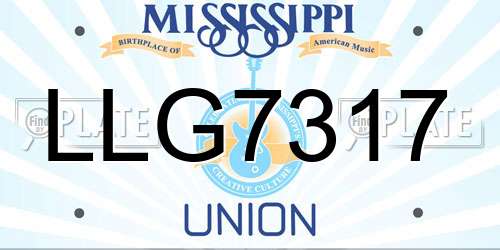 LLG7317 Mississippi License Plate