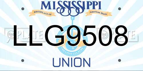 LLG9508 Mississippi License Plate