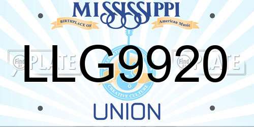 LLG9920 Mississippi License Plate