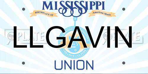 LLGAVIN Mississippi License Plate