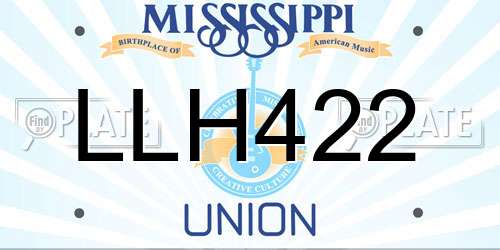 LLH422 Mississippi License Plate