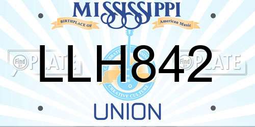 LLH842 Mississippi License Plate