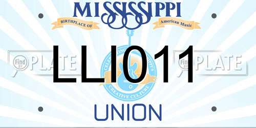 LLI011 Mississippi License Plate