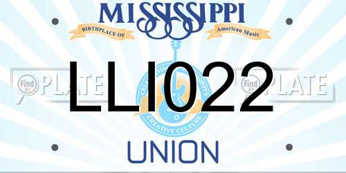 LLI022 Mississippi License Plate