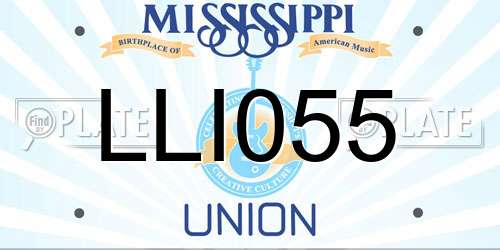 LLI055 Mississippi License Plate