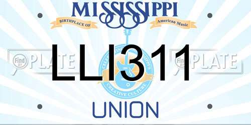 LLI311 Mississippi License Plate