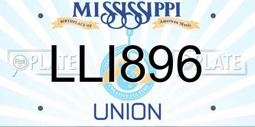 LLI896 Mississippi License Plate