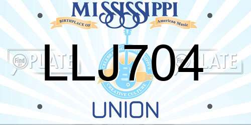 LLJ704 Mississippi License Plate