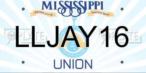 LLJAY16 Mississippi License Plate