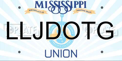 LLJDOTG Mississippi License Plate