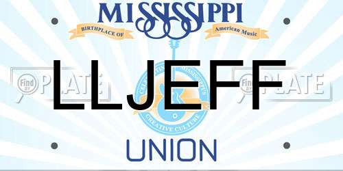 LLJEFF Mississippi License Plate