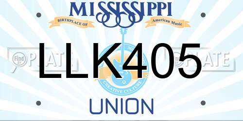 LLK405 Mississippi License Plate