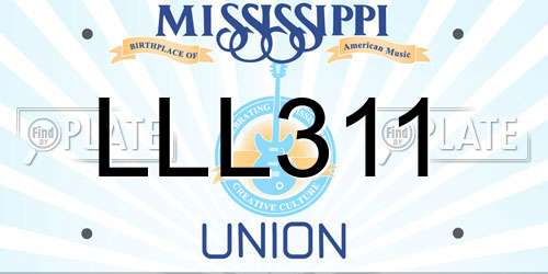 LLL311 Mississippi License Plate