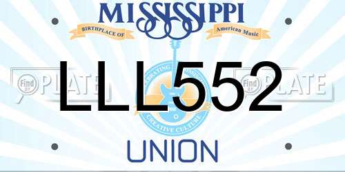 LLL552 Mississippi License Plate