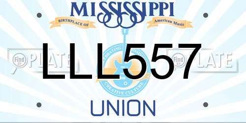 LLL557 Mississippi License Plate