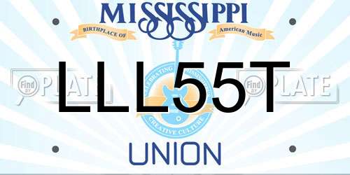 LLL55T Mississippi License Plate