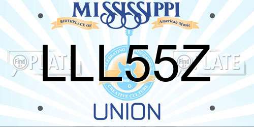 LLL55Z Mississippi License Plate