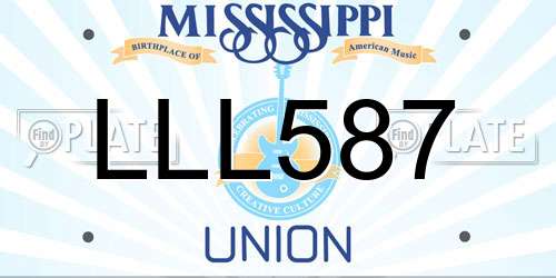 LLL587 Mississippi License Plate